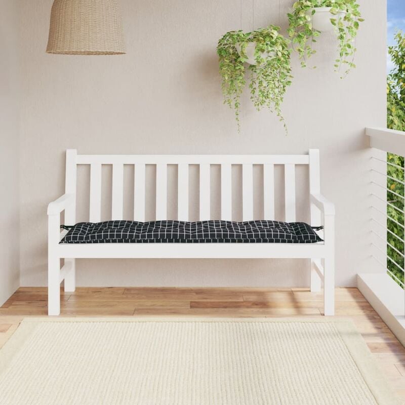 Furniture Limited - Coussin de banc de jardin carreaux noir