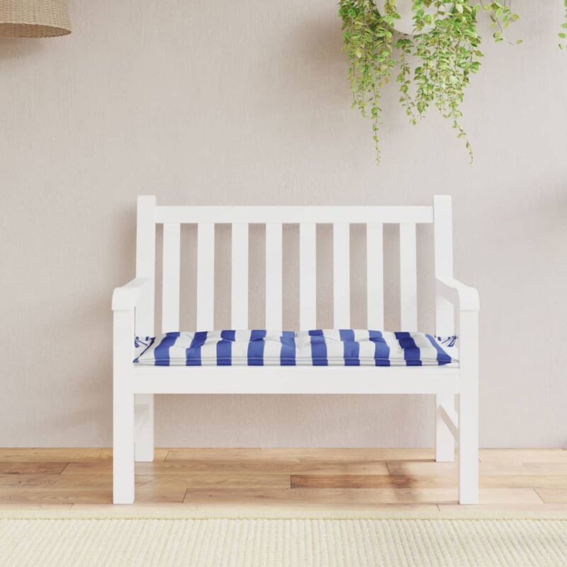 Furniture Limited - Coussin de banc de jardin rayures bleues et