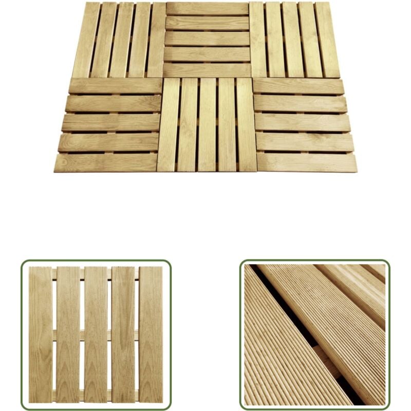 Prolenta Premium - The Living Store Dalles de terrasse 6 pcs 50x50 cm Bois Vert - Dalles De Terrasse - Terrasse Bois - Carrelage Extérieur - Decking