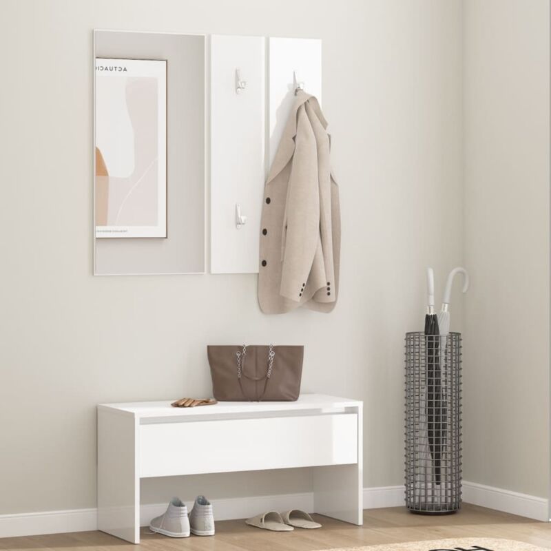 Furniture Limited - Ensemble de meubles de couloir Blanc brillant