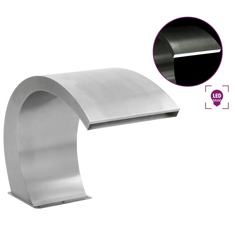 Prolenta Premium - fimei Fontaine de piscine avec led Acier inoxydable 30x60x45 cm