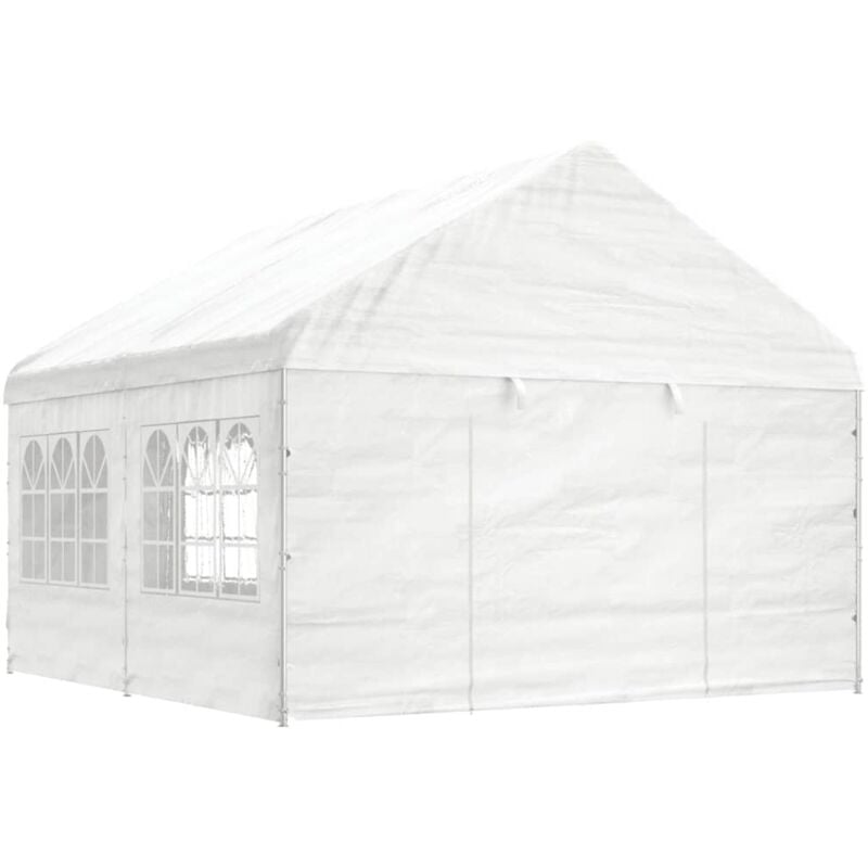 Gazebo con Tetto Bianco 4,46x4,08x3,22 m in Polietilene vidaXL 8522