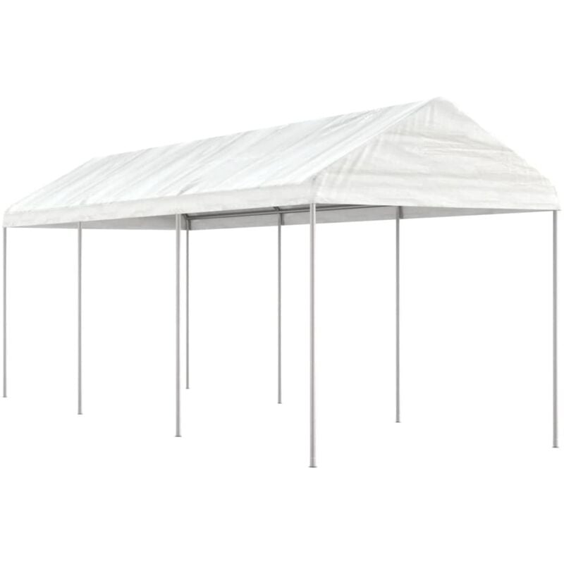 Furniture Limited - Gazebo con Tetto Bianco 6,69x2,28x2,69 m in