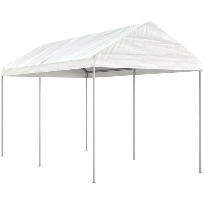 Maison du'Monde - Gazebo con Tetto Bianco 4,46x2,28x2,69 m in - Wit