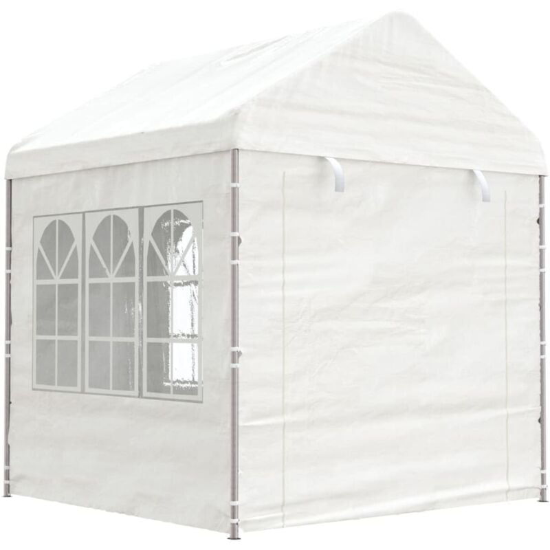 Maison du'Monde - Gazebo con Tetto Bianco 2,28x2,23x2,69 m in - Wit