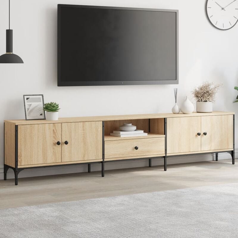 Prolenta Premium - Furniture Limited - Meuble tv à tiroir chêne sonoma 200x25x44 cm