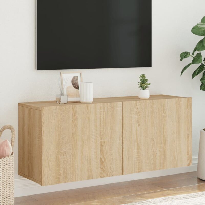 Prolenta Premium - Furniture Limited - Meuble tv mural chêne sonoma 100x30x41 cm