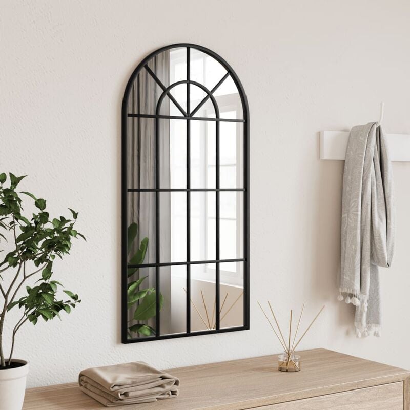 Vidaxl - Furniture Limited - Miroir mural noir 40x80 cm arche fer