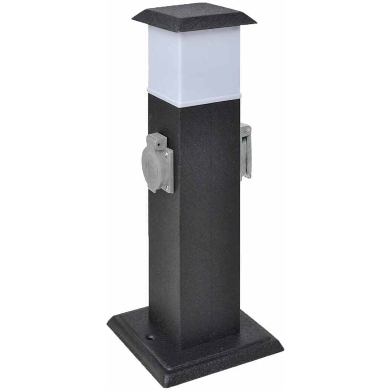 Fimei Pilier avec lampe pour prise de jardin Noir