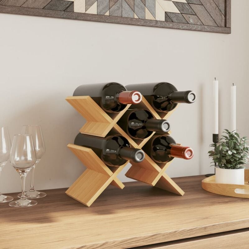Image of Maison du'Monde - Portabottiglie di Vino per 5 Bottiglie 41x15x25 - Bruin