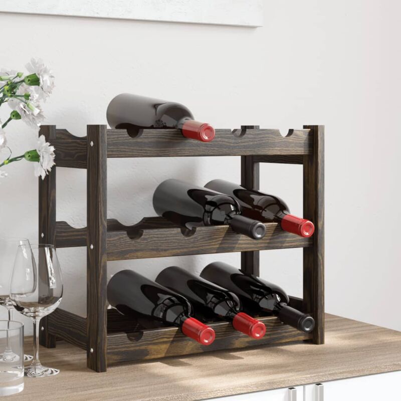 Image of Prolenta Premium - Maison du'Monde - Portabottiglie per 12 Bottiglie Nero Legno - Zwart