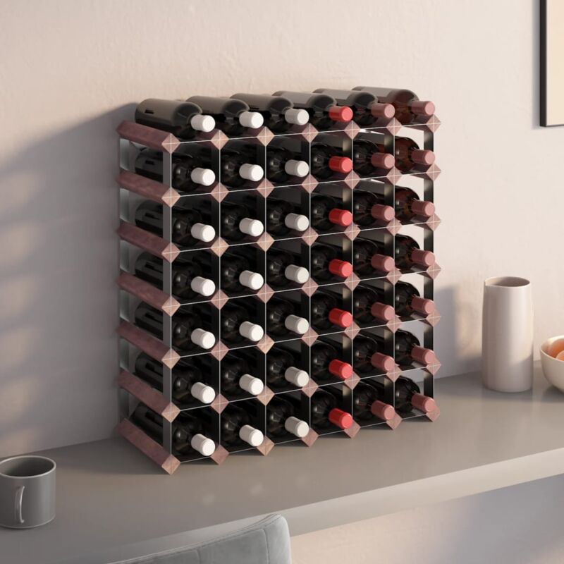 Image of Maison du'Monde - Portabottiglie per 42 Bottiglie Legno Massello - Bruin