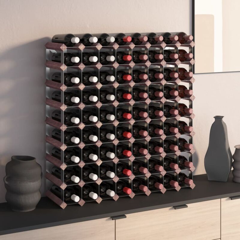 Image of Maison du'Monde - Portabottiglie per 72 Bottiglie Legno Massello - Bruin