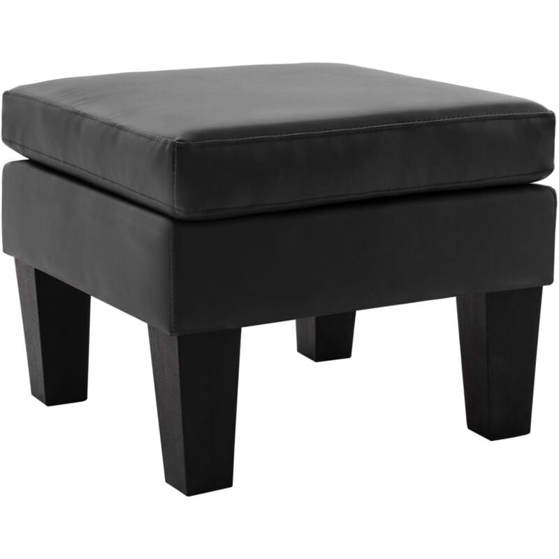 Prolenta Premium - Repose-pied Tabouret Bas Pouf Bout de Canapé Noir Similicuir 57955