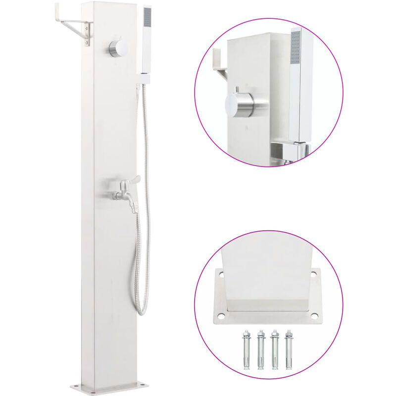 Prolenta Premium - fimei Robinet de douche de jardin 110 cm Acier inoxydable