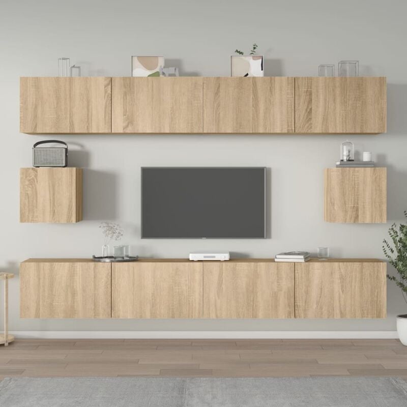 Maison du'Monde - Set di Mobili Porta tv 6 pz Rovere Sonoma in - Bruin