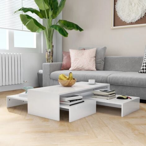 PROLENTA PREMIUM Furniture Limited - Set Tavolini ad Incastro Bianco Lucido