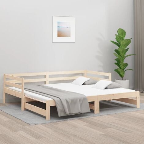 Maison Exclusive Sofá cama nido con colchón tela crema 80x200 cm
