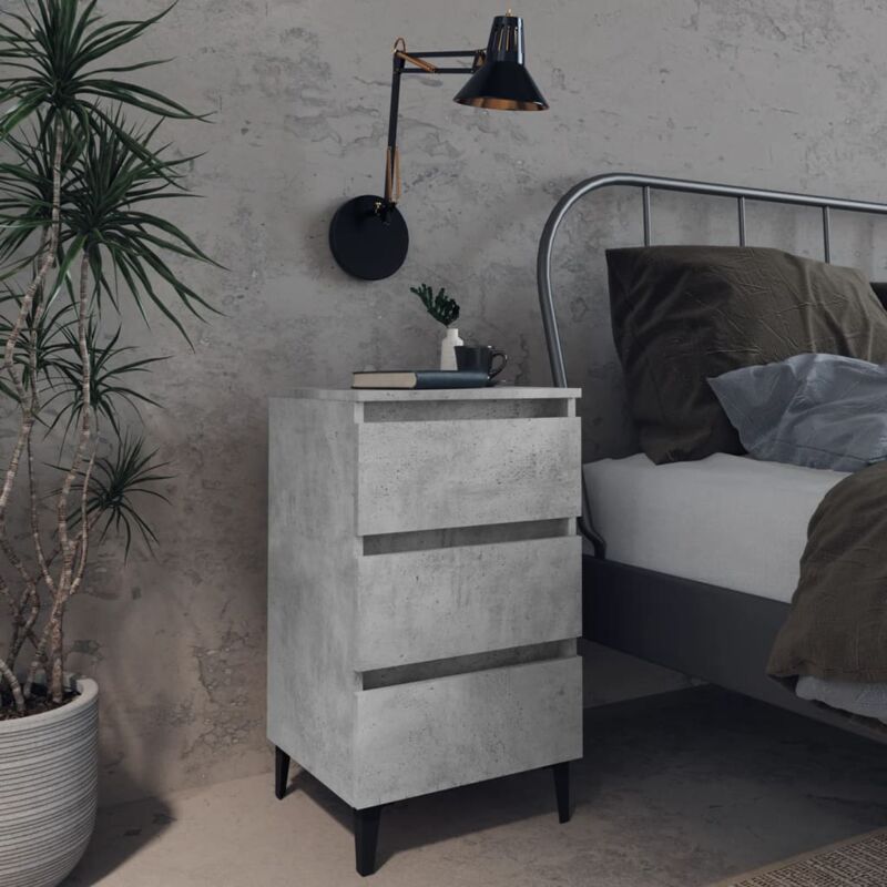 Prolenta Premium - Furniture Limited - Table de chevet avec pieds en métal gris