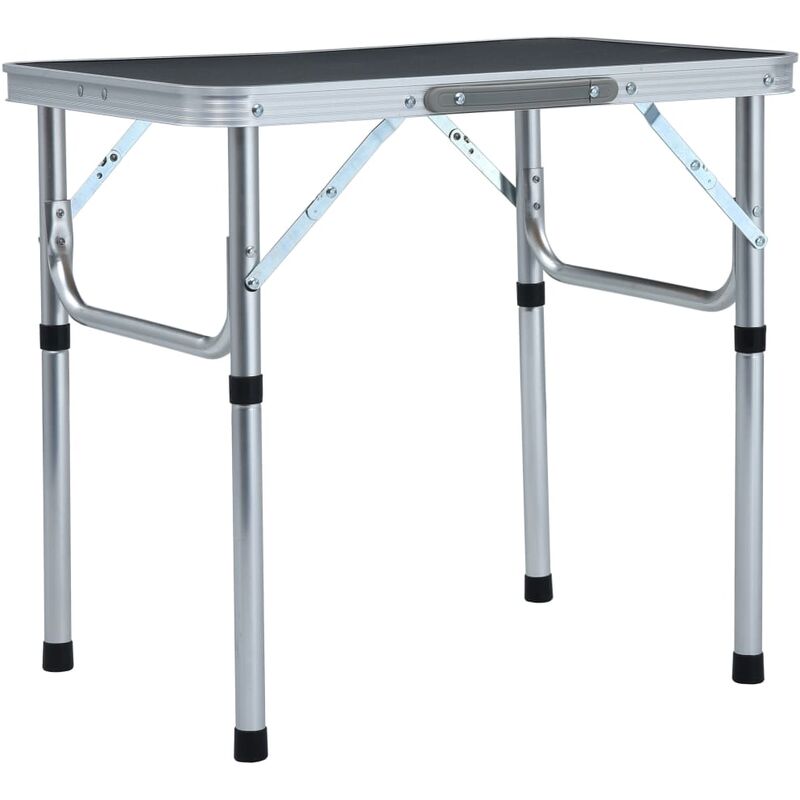 Prolenta Premium - Maison du'Monde - Table pliable de camping Gris Aluminium 60x45