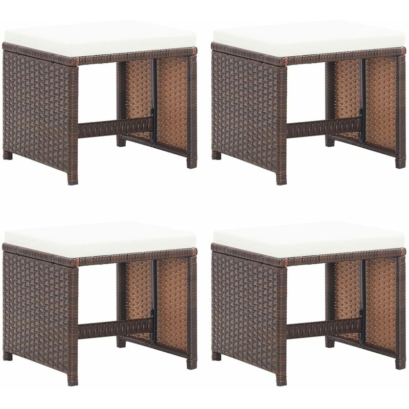 Prolenta Premium - Furniture Limited - Tabourets de jardin lot de 4 et coussins