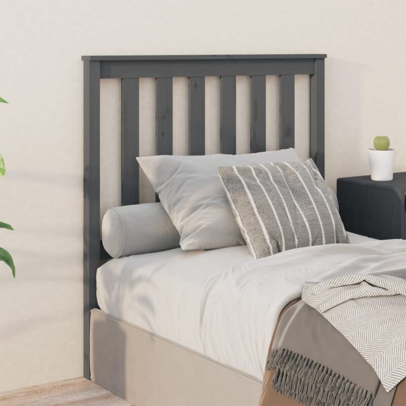 Maison du'Monde - Testiera per Letto Grigia 96x6x101 cm in Legno - Grijs