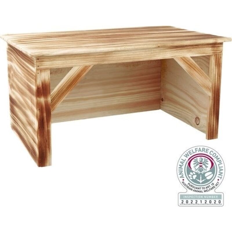 Maison en bois lapins flamme - 50x26x31cm