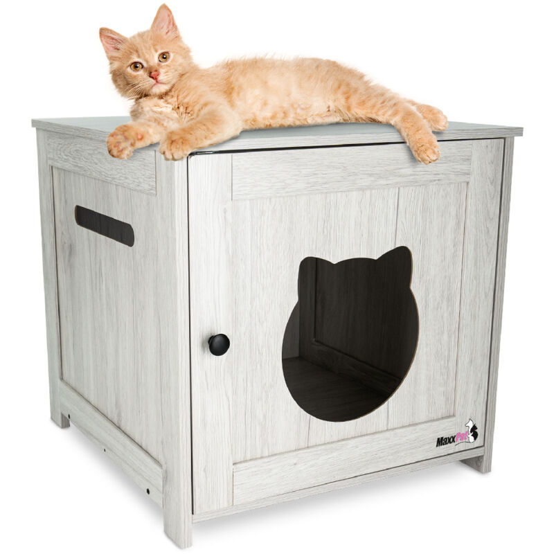 Maison en bois pour chat - Maison pour chat - Parc à chat - Cage pour chat d'intérieur - 52x53x50cm - Maxxpet