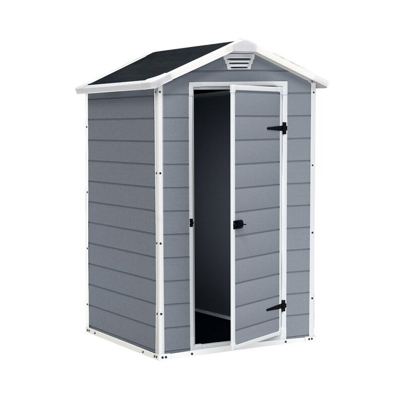 Iperbriko - Maison en résine grise manor 1 porte, sol inclus 129x103xh.196 cm