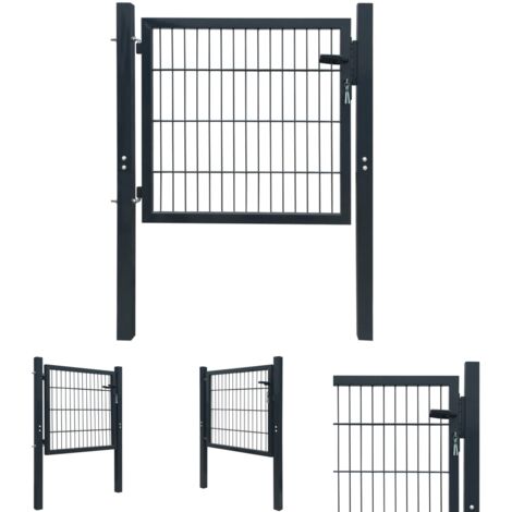 Maison Exclusive -  2D Zauntor (Einzeltor) Anthrazitgrau 106x130 cm