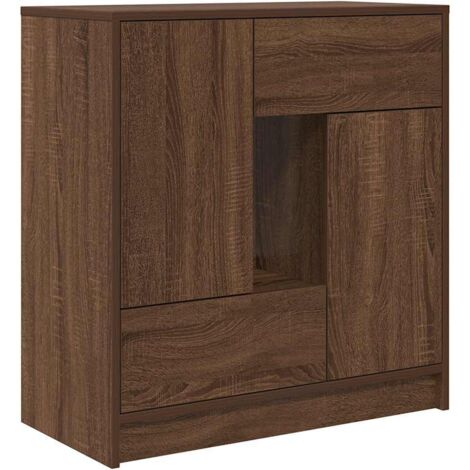 Maison Exclusive - Aparador con cajones y puertas roble marrón 70,5x34x74,5 cm