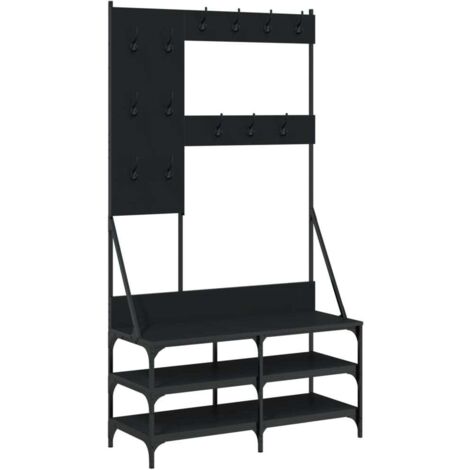 Maison Exclusive - Appendiabiti con Porta Scarpe Nero 100x40x184 cm
