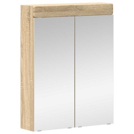 Maison Exclusive - Armario con espejo de baño TULUM Roble Sonoma 60 x 16,5 x 78 cm