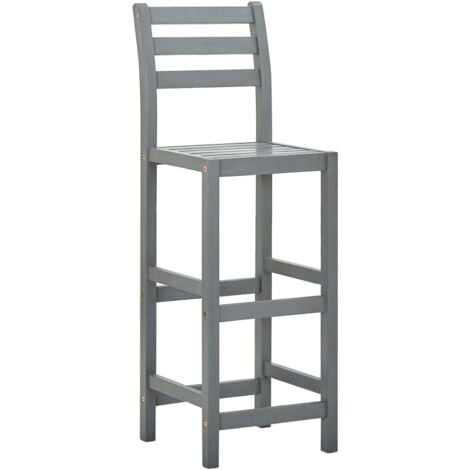 Maison Exclusive - Barhocker 2 Stk. Grau Massivholz Akazie