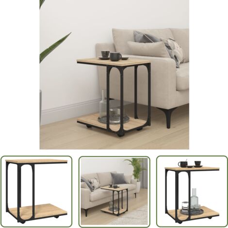Maison Exclusive Beistelltisch mit Rollen Sonoma 50x35x55,5 cm