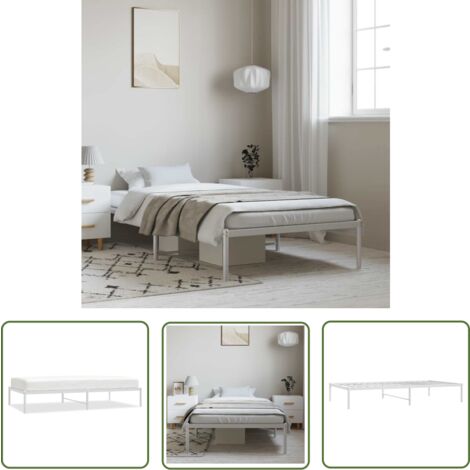 Maison Exclusive Bettgestell Metall Weiß 100x190 cm