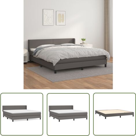Maison Exclusive Boxspringbett mit Matratze Grau 160x200 cm