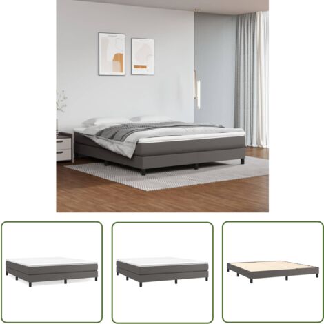 Maison Exclusive Boxspringbettgestell Grau 160x200 cm Kunstleder
