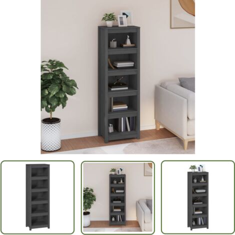 Maison Exclusive Bücherregal Grau 50x35x154 cm Massivholz Kiefer