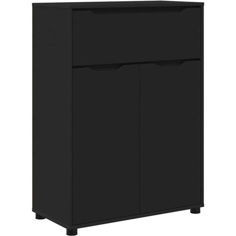 Maison Exclusive - Cabinet de salle de bain avec tiroir Noir 72,5 x 36,5 x 100 cm