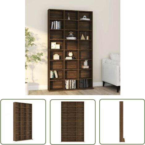 Maison Exclusive CD-Regal Braun Eichen-Optik 102x23x177,5 cm