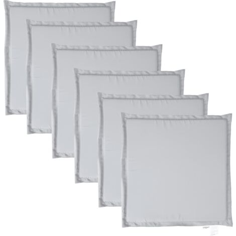 Maison Exclusive - Cojines asiento de jardín cuadrados 6 uds gris claro 45x45x2 cm