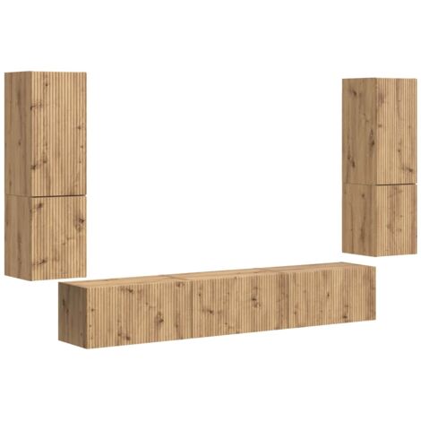 Maison Exclusive - Ensemble meuble TV 4 pcs Chêne artisanal Bois d'ingénierie