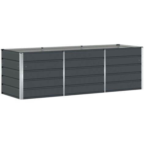Fioriera Da Balcone 40 X 15 X 15 Cm Grigia Da Appendere A Balaustra Effetto Doghe Di Legno Kotarbau 94538456