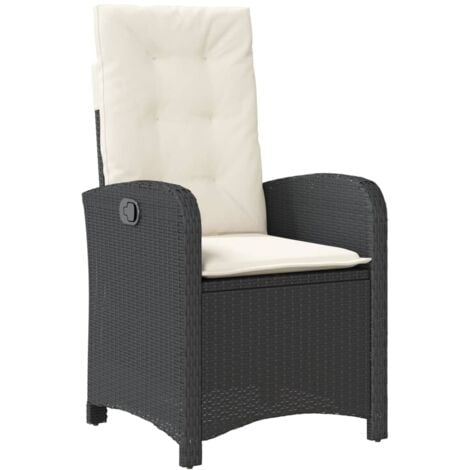 Maison Exclusive - Gartensessel Verstellbar mit Kissen Schwarz Poly Rattan