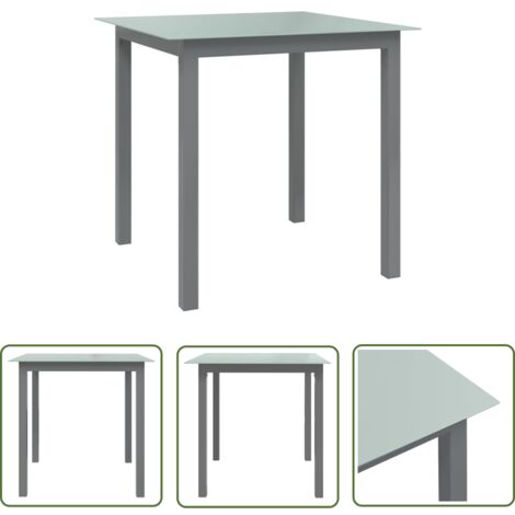 Maison Exclusive Gartentisch Hellgrau 80x80x74 cm Aluminium und