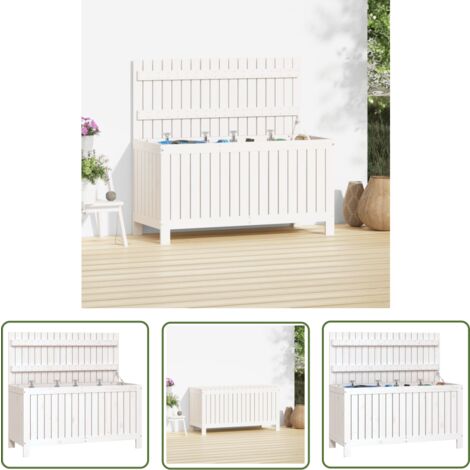 Maison Exclusive Gartentruhe Weiß 115x49x60 cm Massivholz Kiefer
