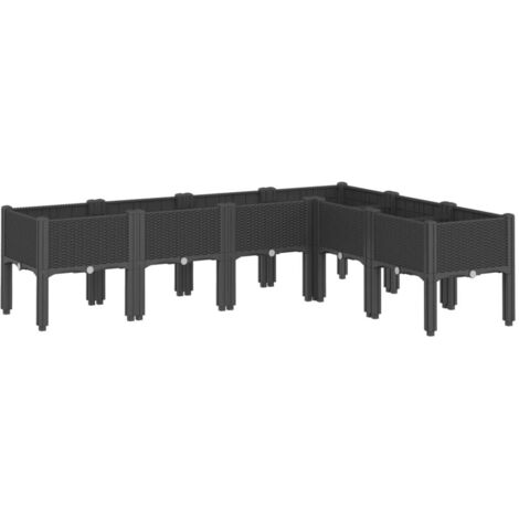 Maison Exclusive - Jardinera con patas PP negro 160x120x42 cm