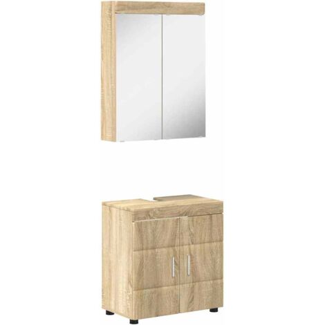Maison Exclusive - Juego de muebles de baño TULUM 2 pcs Roble Sonoma