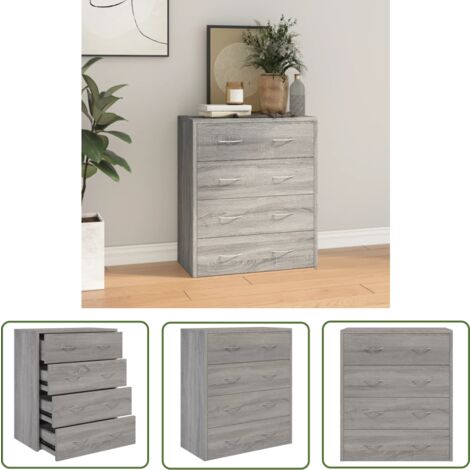 Maison Exclusive Kommode mit 4 Schubladen 60x30,5x71 cm Grau
